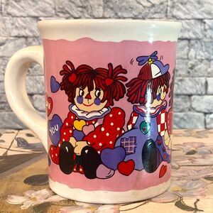 Raggedy Ann & Andy Vintage Coffee Mug Valentines Gift Ceramic